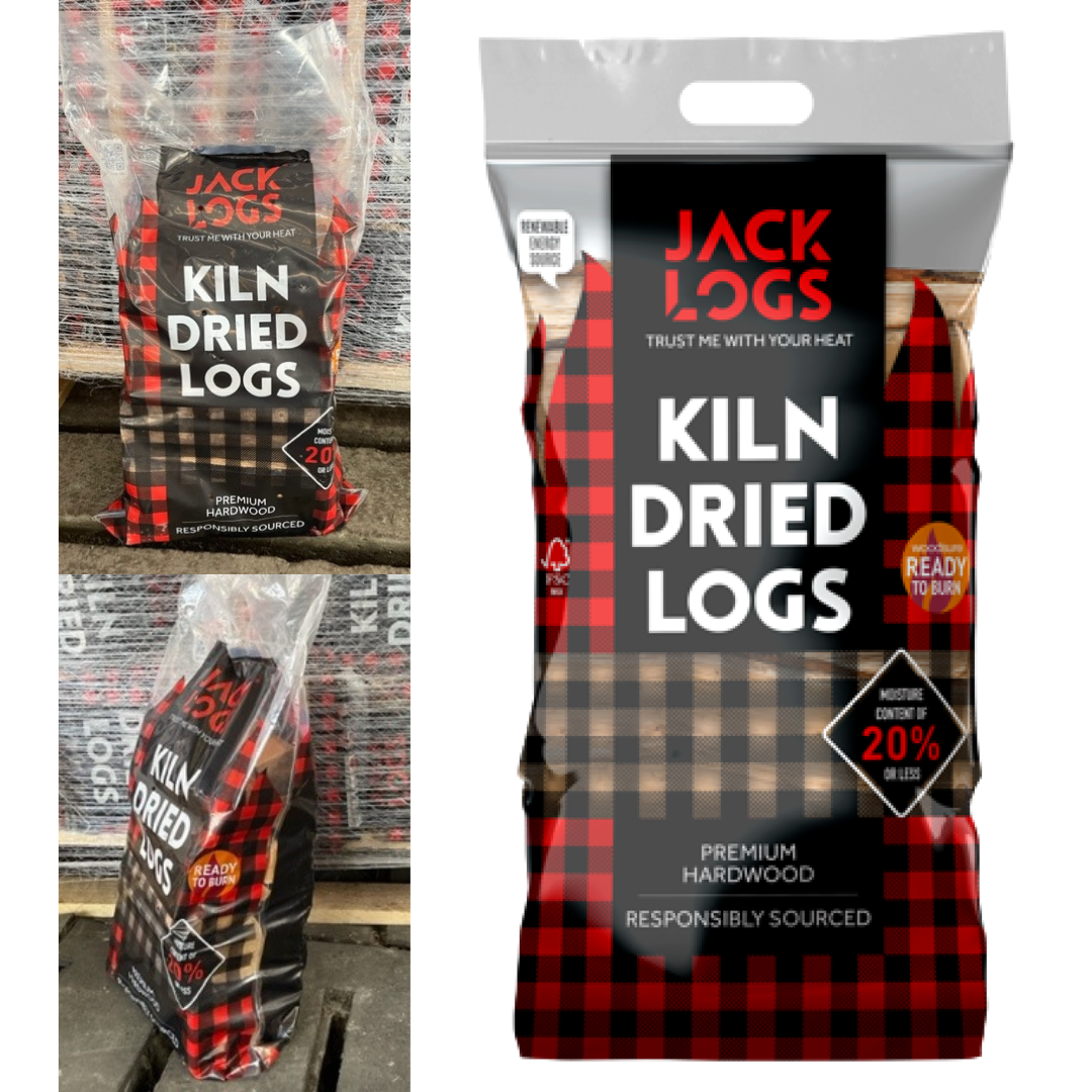 Kiln Dried Jack Logs (128 bags per pallet)